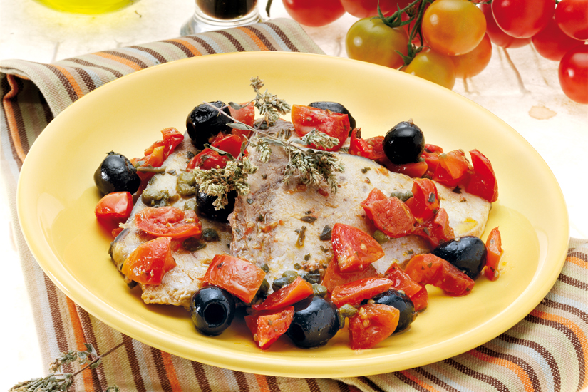 pesce spada con pomodori e olive